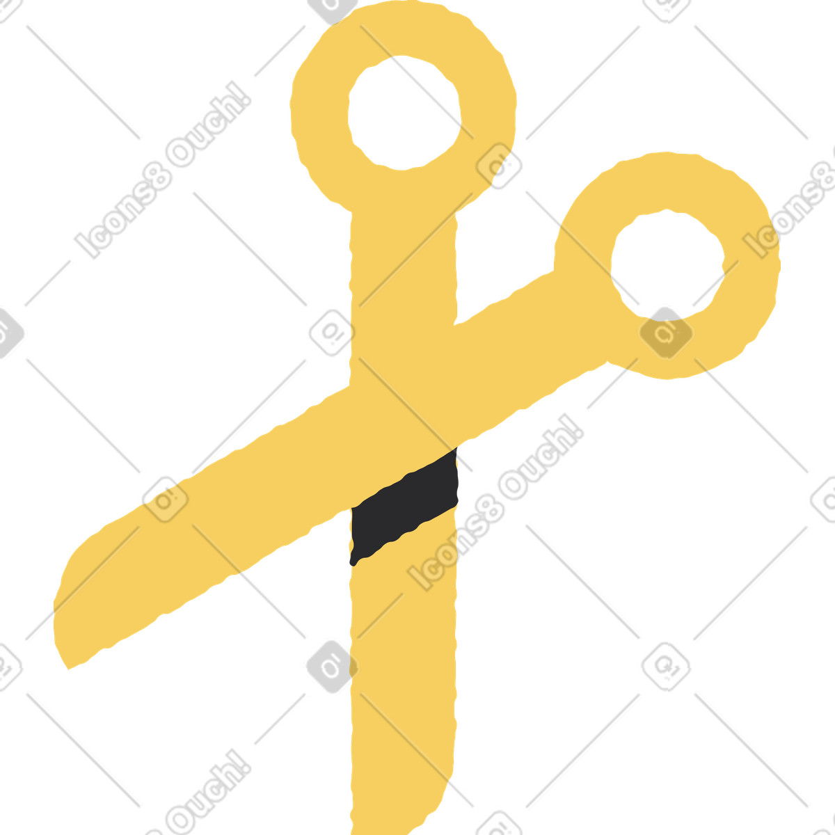 Ilustración Tijeras en estilo Pablo a descargar en PNG y SVG