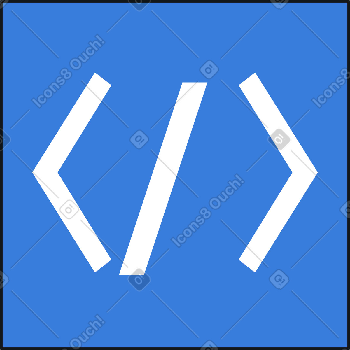 Square with code icon illustration in PNG, SVG