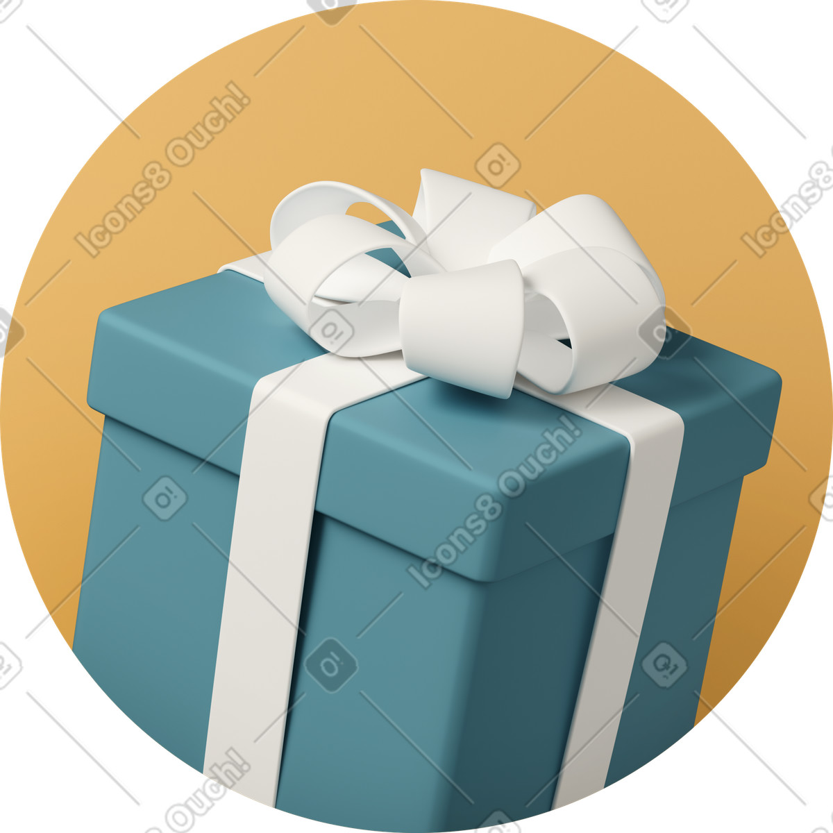 Иллюстрация Blue gift box on yellow в стиле 3D Casual life — скачать в форматах PNG, SVG