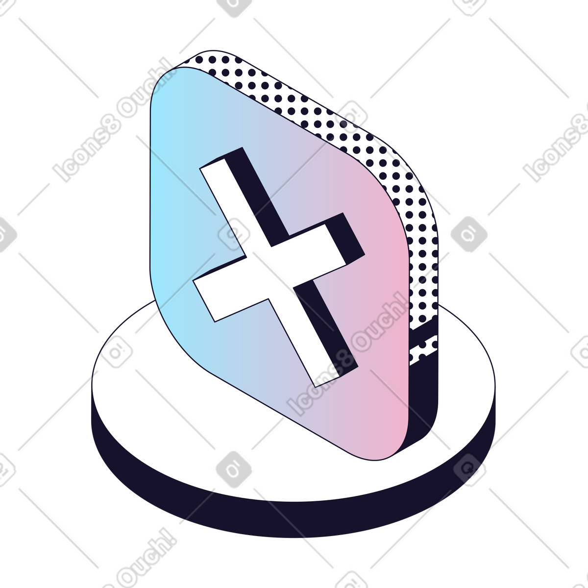 Close Action, Delete Item, User Control illustration in Node style download in PNG, SVG
