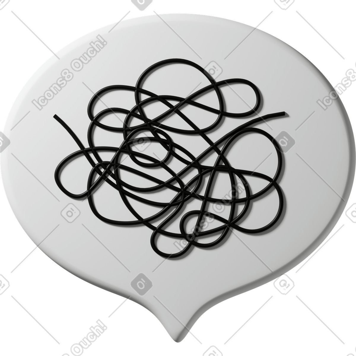 Иллюстрация Speech bubble with tangled line inside в стиле 3D Casual life — скачать в форматах PNG, SVG