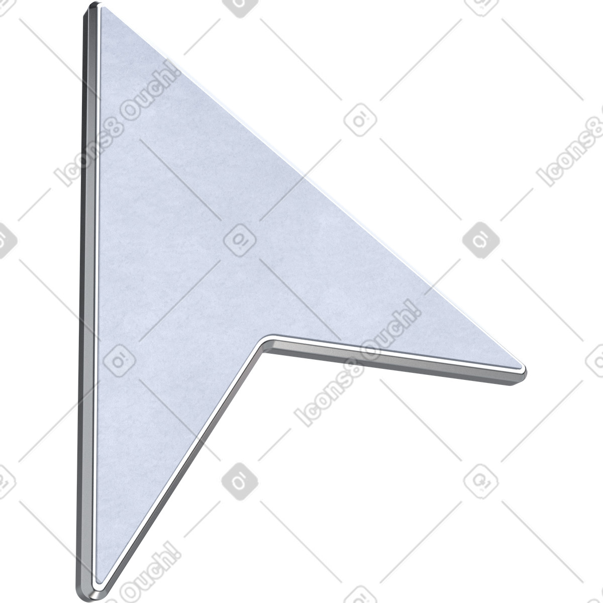 Mouse cursor arrow, click pointer symbol, web interface element illustration in 3D Pro style download in PNG, SVG