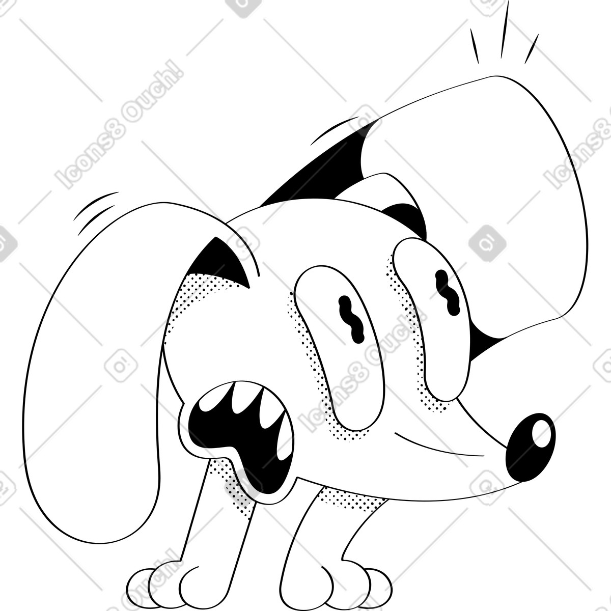 Looney 스타일의 반 개 일러스트레이션 PNG, SVG 다운로드