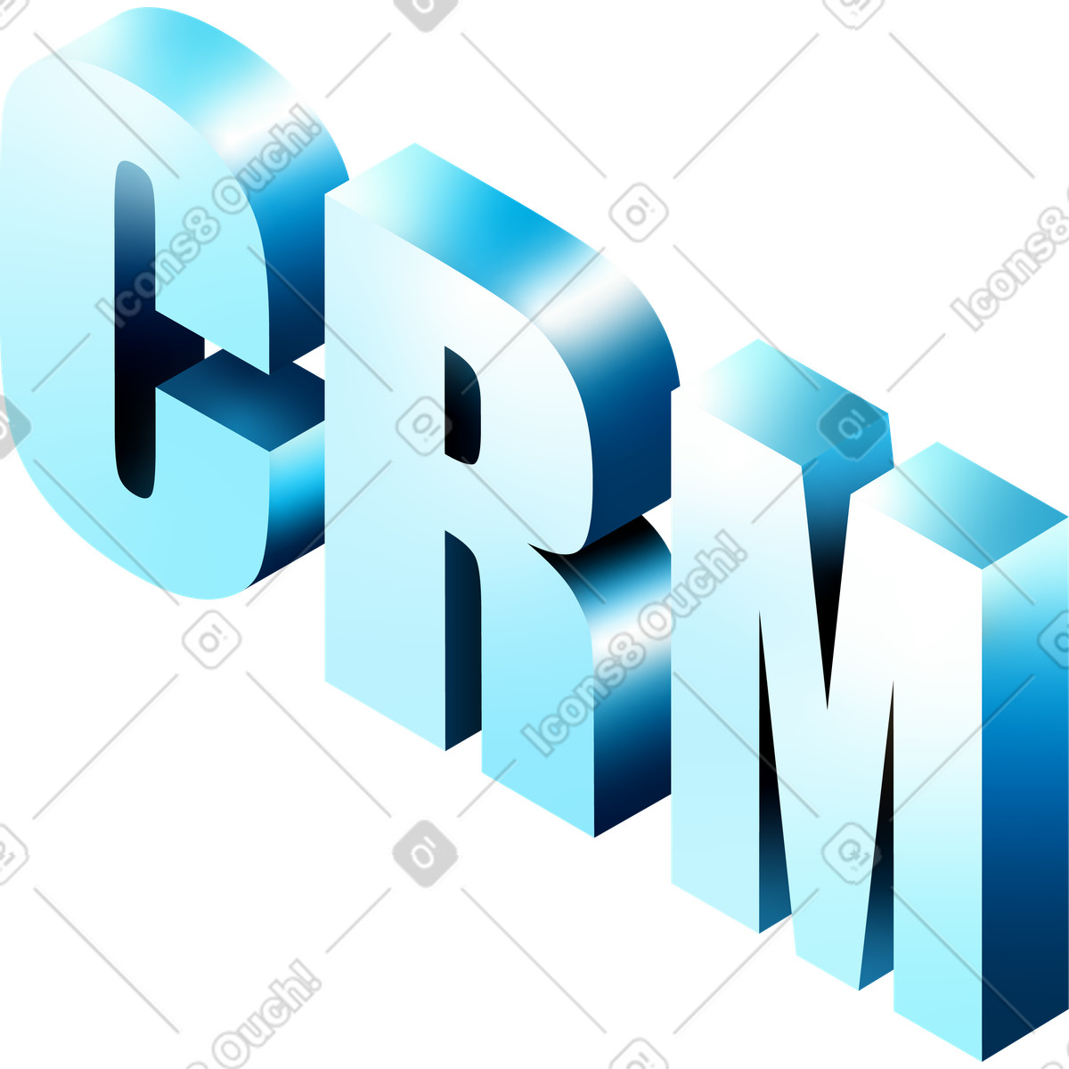 Crm isometrica illustrazione in stile Glare scarica in PNG, SVG