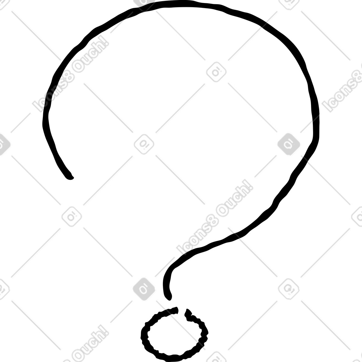 Question mark hand drawn illustration in Puzzle style download in PNG, SVG
