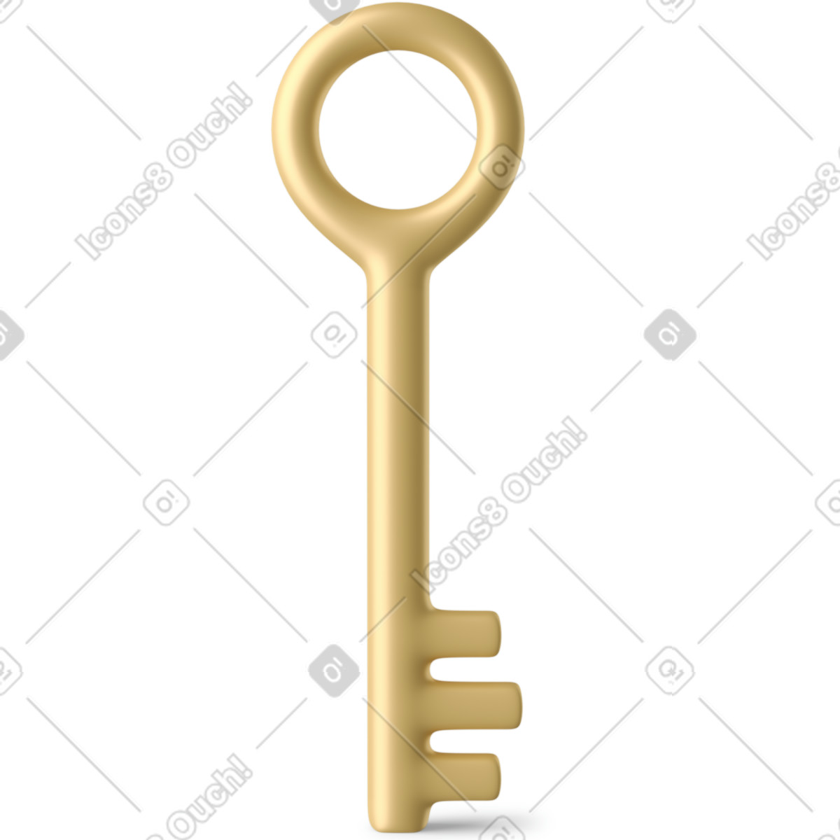 Ilustração de Golden key em no estilo 3D Business para baixar em PNG, SVG