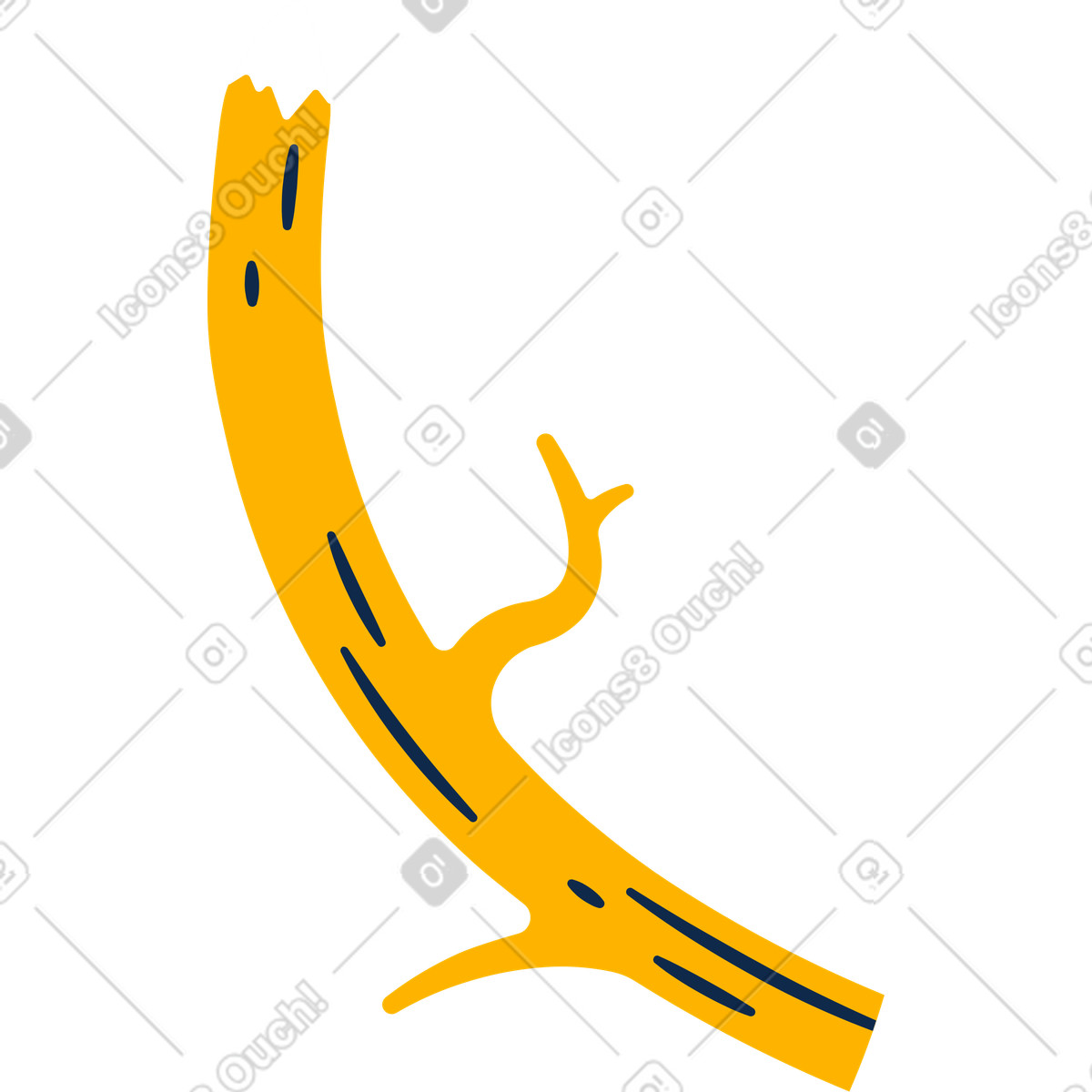 Ast-Illustration im Flame-Stil als Download in PNG, SVG