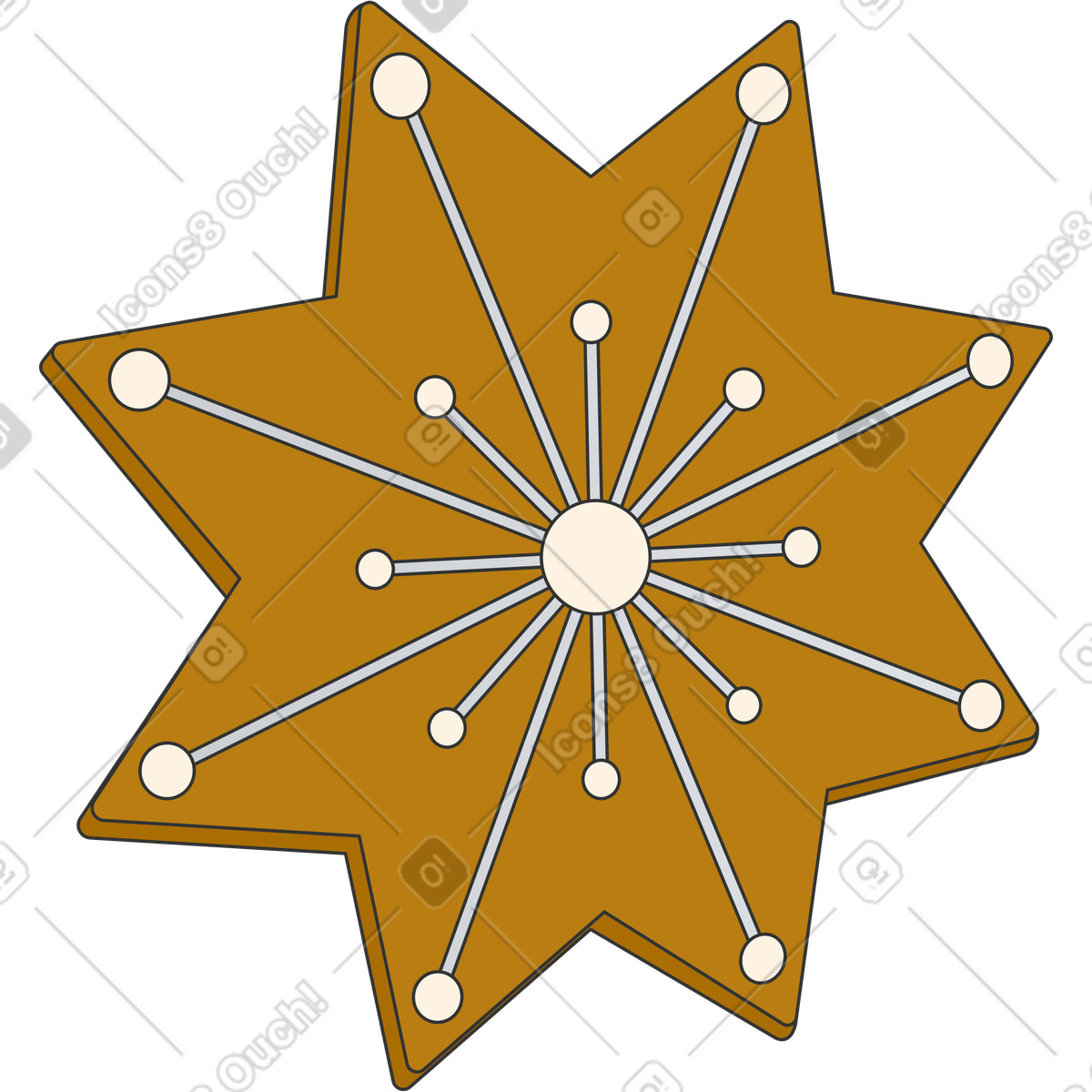 Illustration Biscuit étoile dans le style Kit à télécharger aux formats PNG, SVG