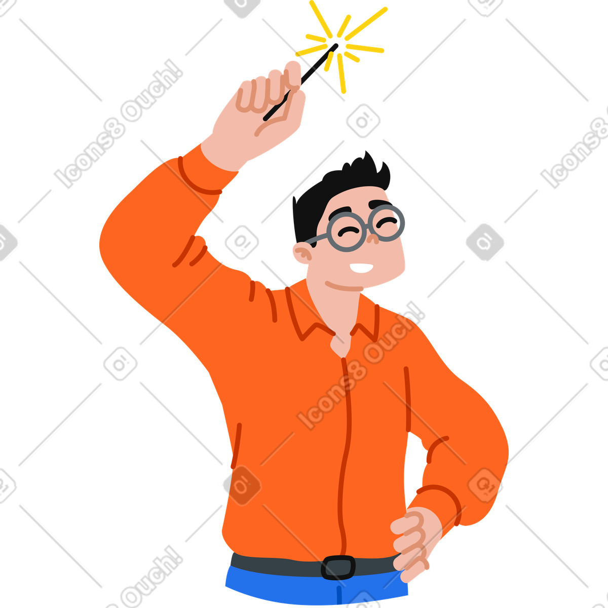 Ilustração de Homem com diamante em no estilo Active para baixar em PNG, SVG