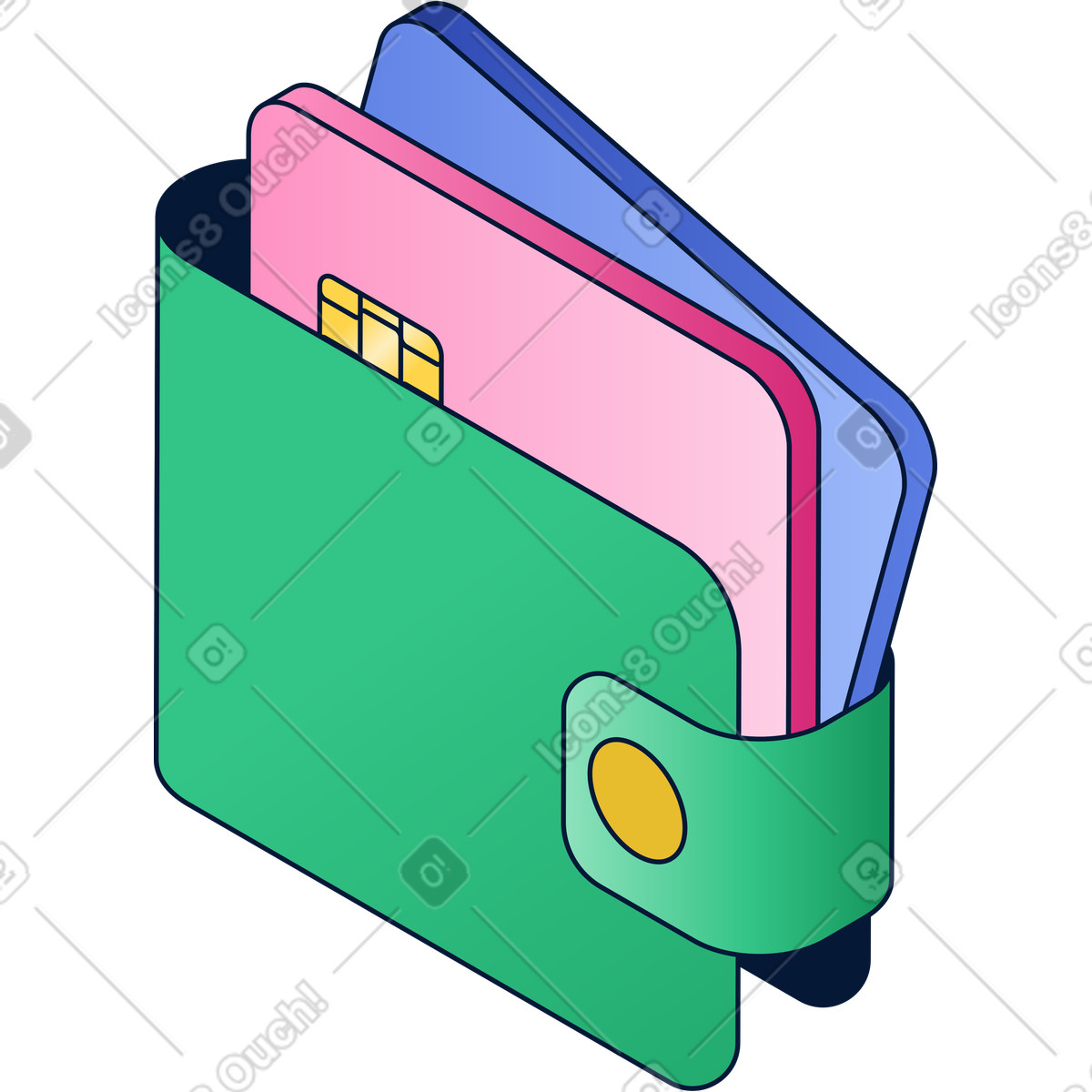 Wallet with bank card illustration in Neat style download in PNG, SVG