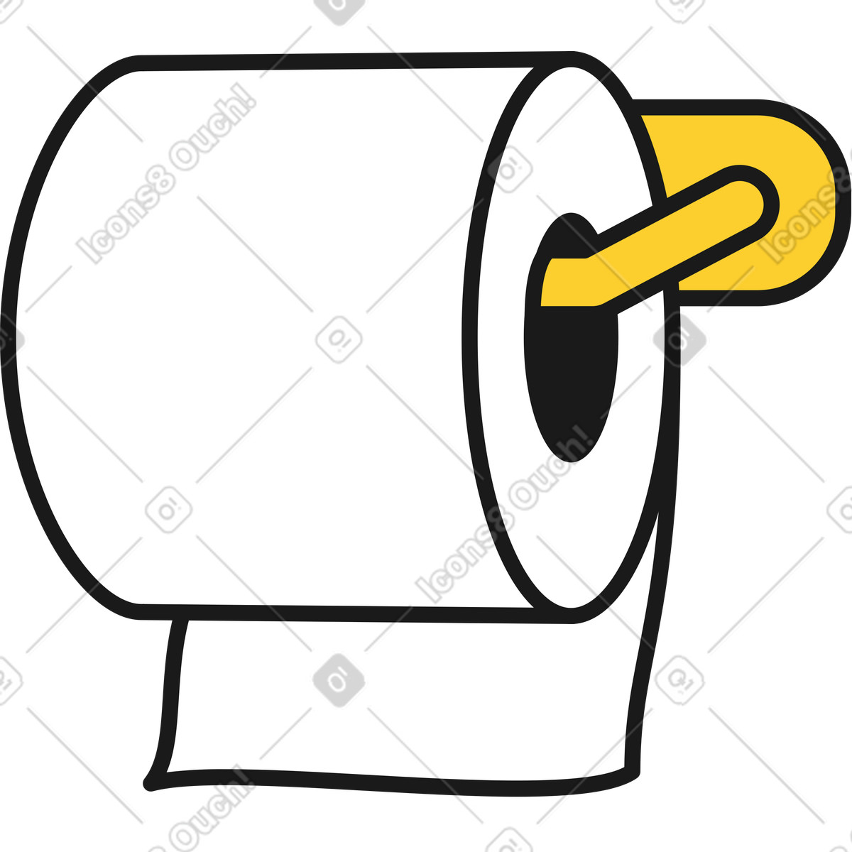Ilustración Rollo de papel higiénico con soporte en estilo Taxi a descargar en PNG y SVG