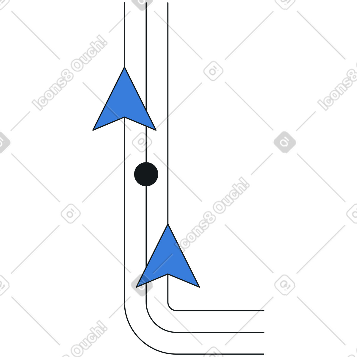 Tracks with objects illustration in Midnight style download in PNG, SVG