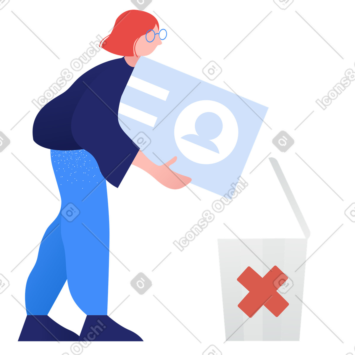 Ilustración Eliminación de cuenta en estilo Clip a descargar en PNG y SVG