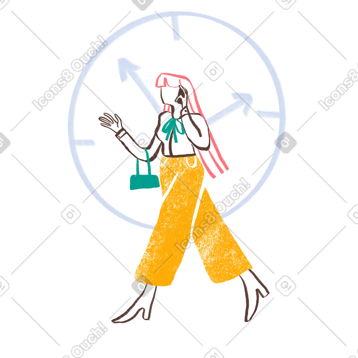 Ilustración Gestión del tiempo de la mujer en estilo Company a descargar en PNG y SVG