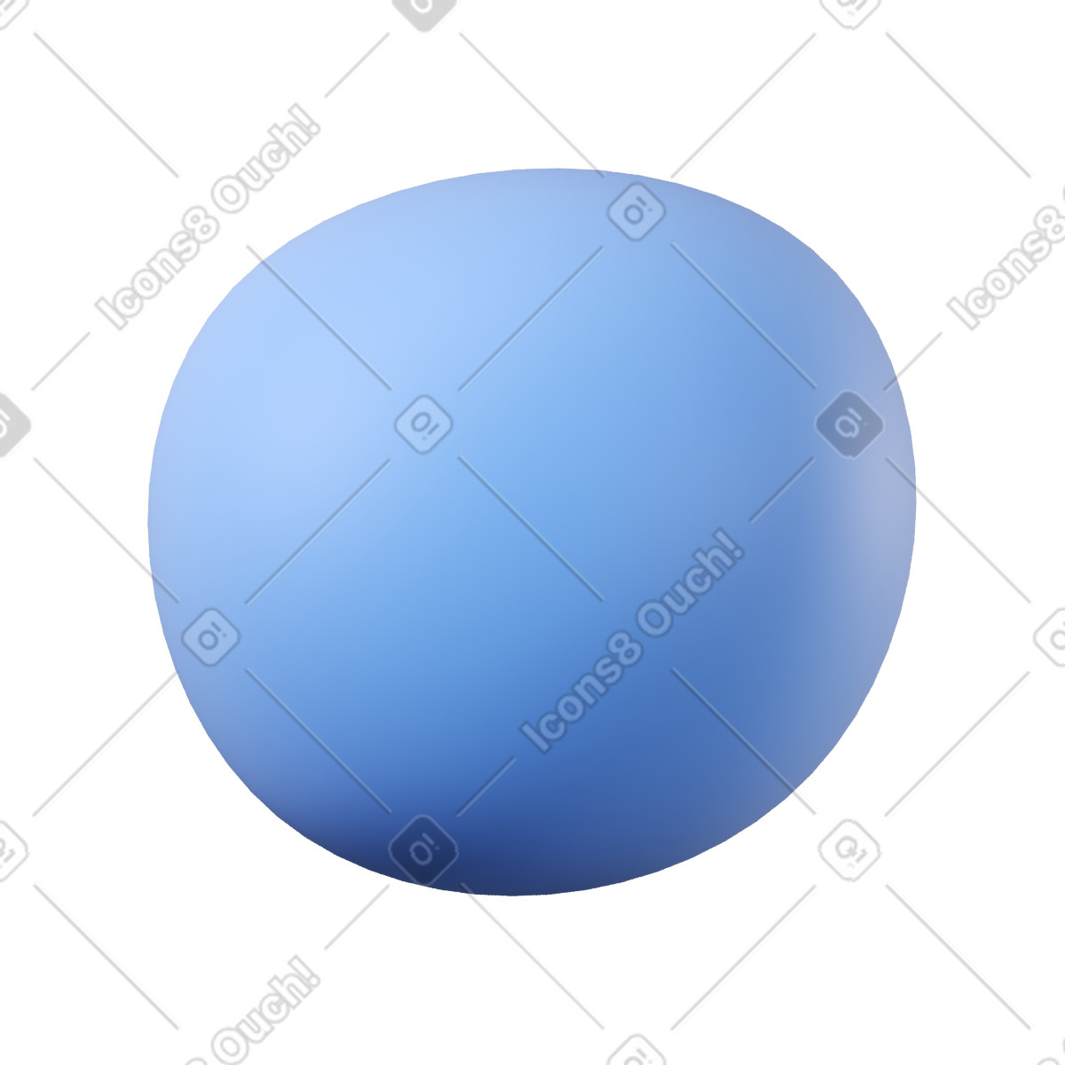 3D blue round shape illustration in Buddy style download in PNG, SVG