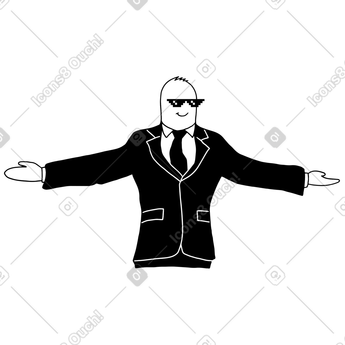 Geschäftsmann hat einen erfolgreichen moment-Illustration im Dudes-Stil als Download in PNG, SVG