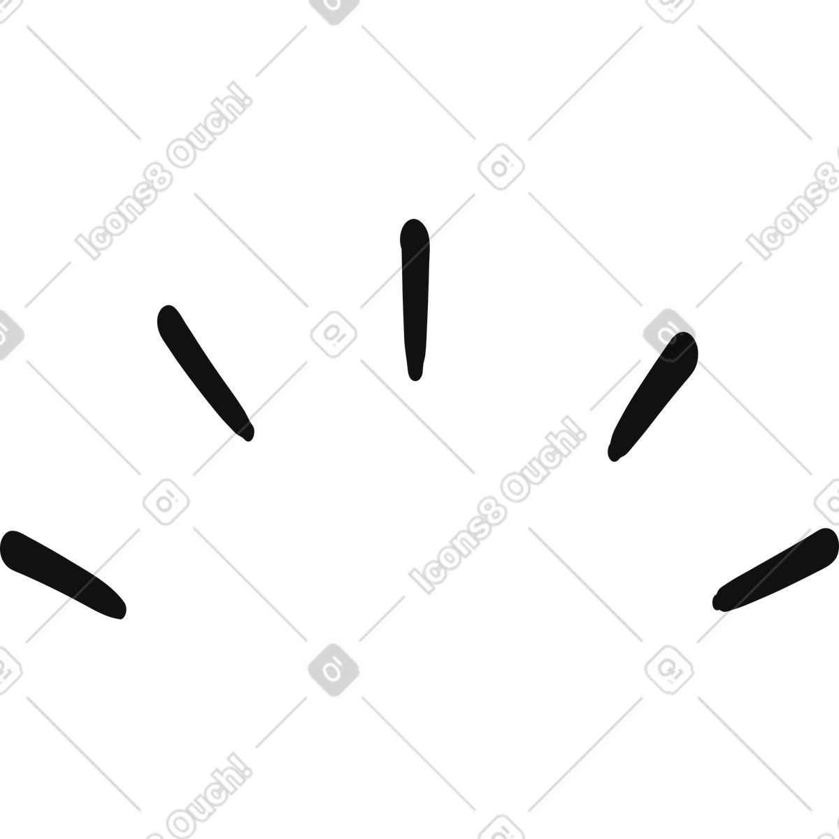 下载 Organic 风格的 Handdrawn ray lines radiating outward for emphasis 插画，支持 PNG、SVG 格式