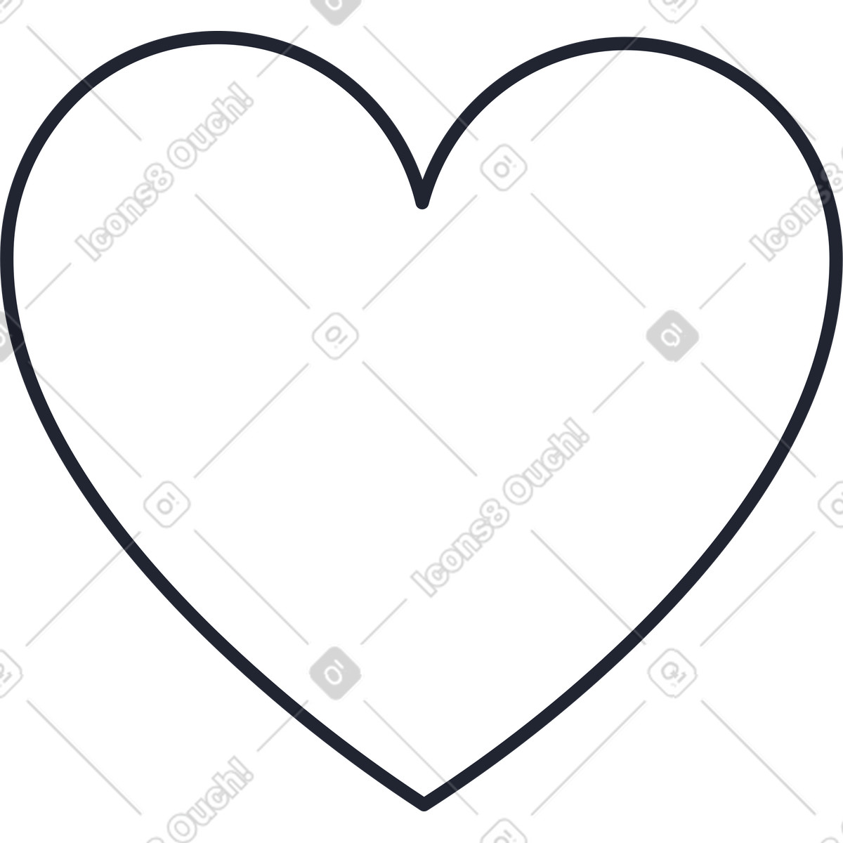 Big white heart-Illustration im Pablita-Stil als Download in PNG, SVG