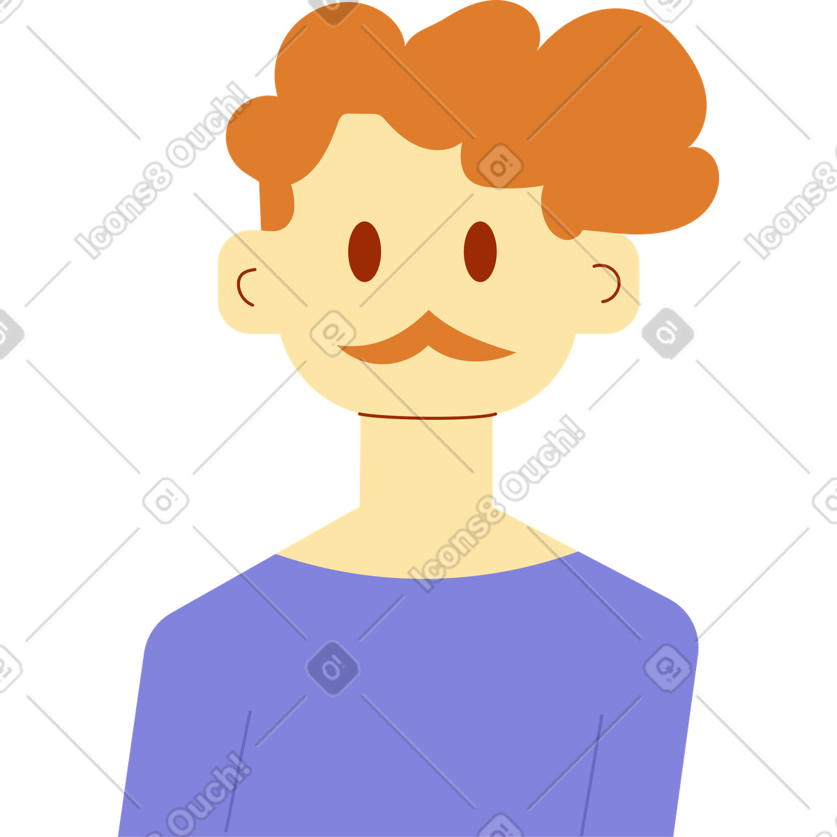 Illustration Mi-homme dans le style Woof à télécharger aux formats PNG, SVG