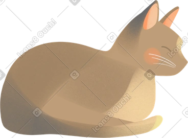 Beige cat lies PNG, SVG