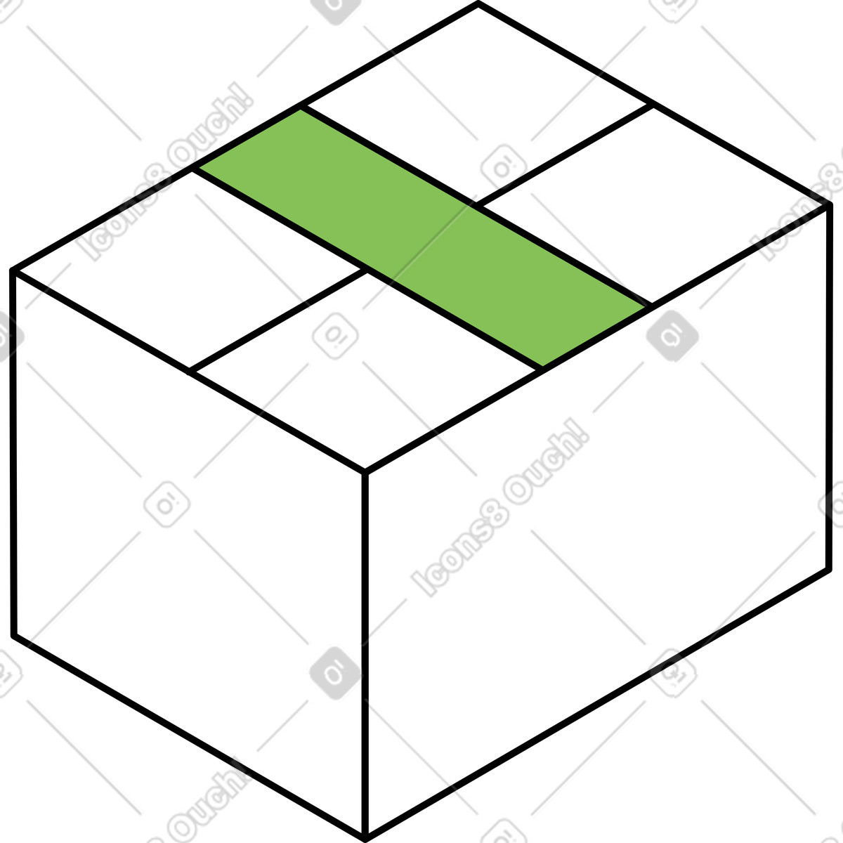 Verpackte kiste-Illustration im Isometric-Stil als Download in PNG, SVG
