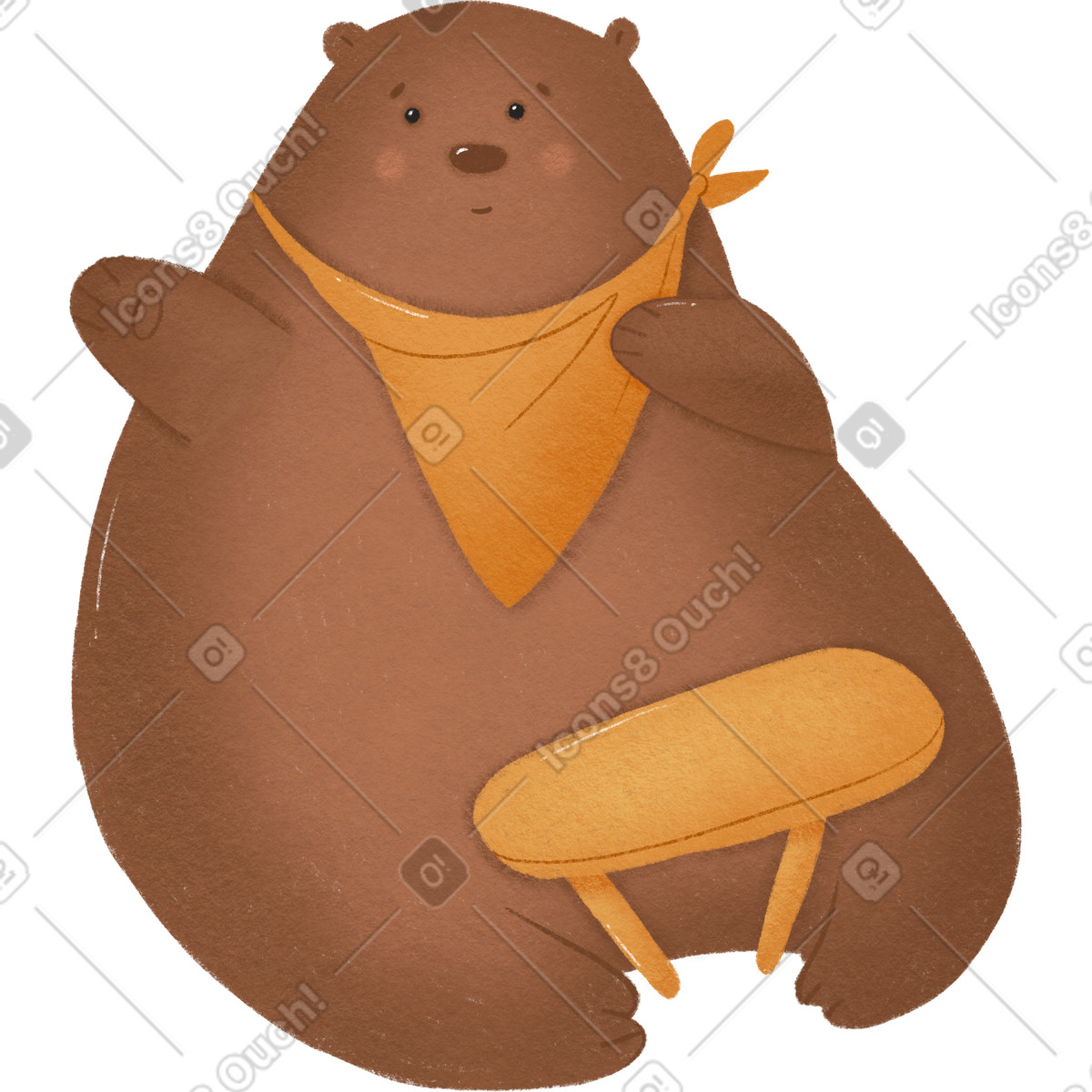 Bear illustration in Woolly style download in PNG, SVG
