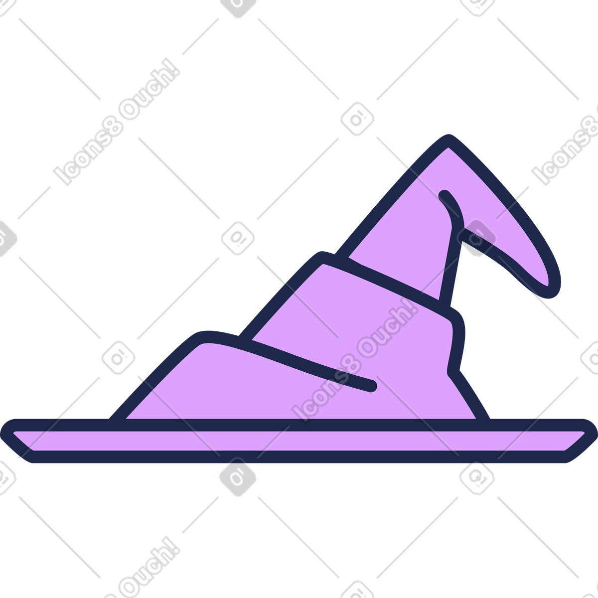 Ilustração de Chapéu bruxa em no estilo Outline para baixar em PNG, SVG