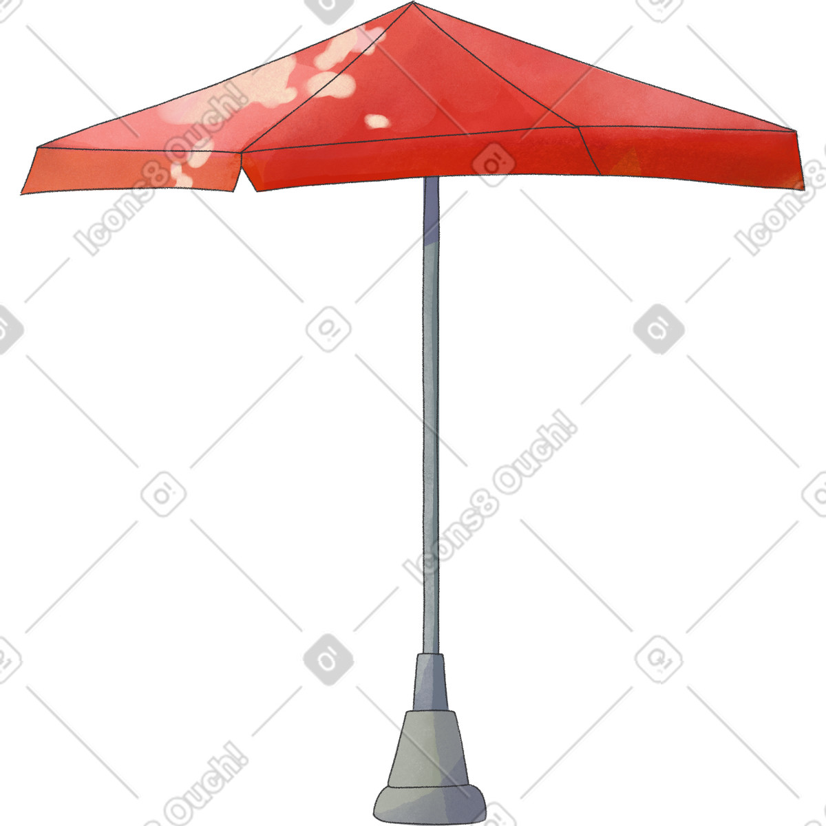 Roter regenschirm mit bein-Illustration im Seasons-Stil als Download in PNG, SVG