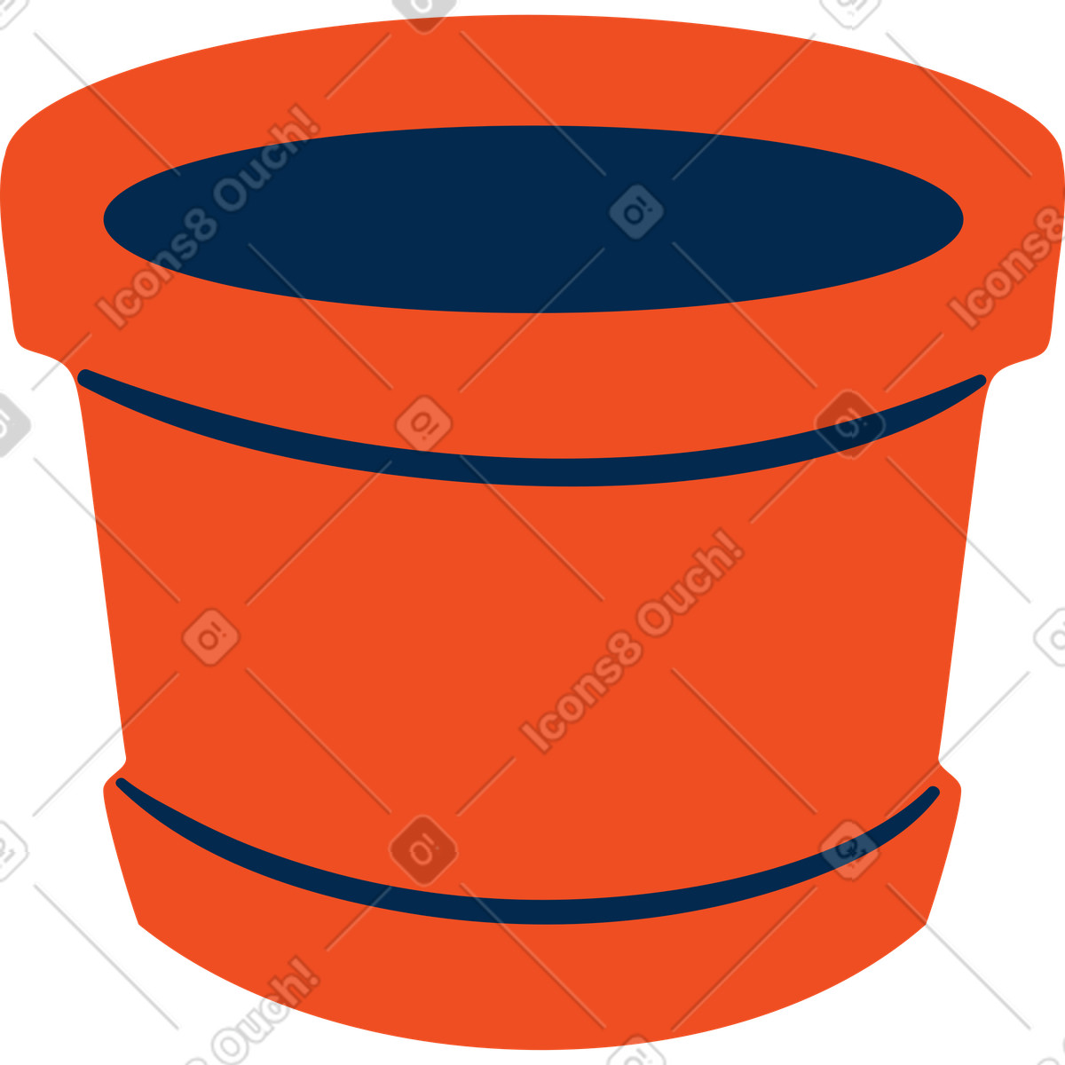 Blumentopf-Illustration im Flame-Stil als Download in PNG, SVG