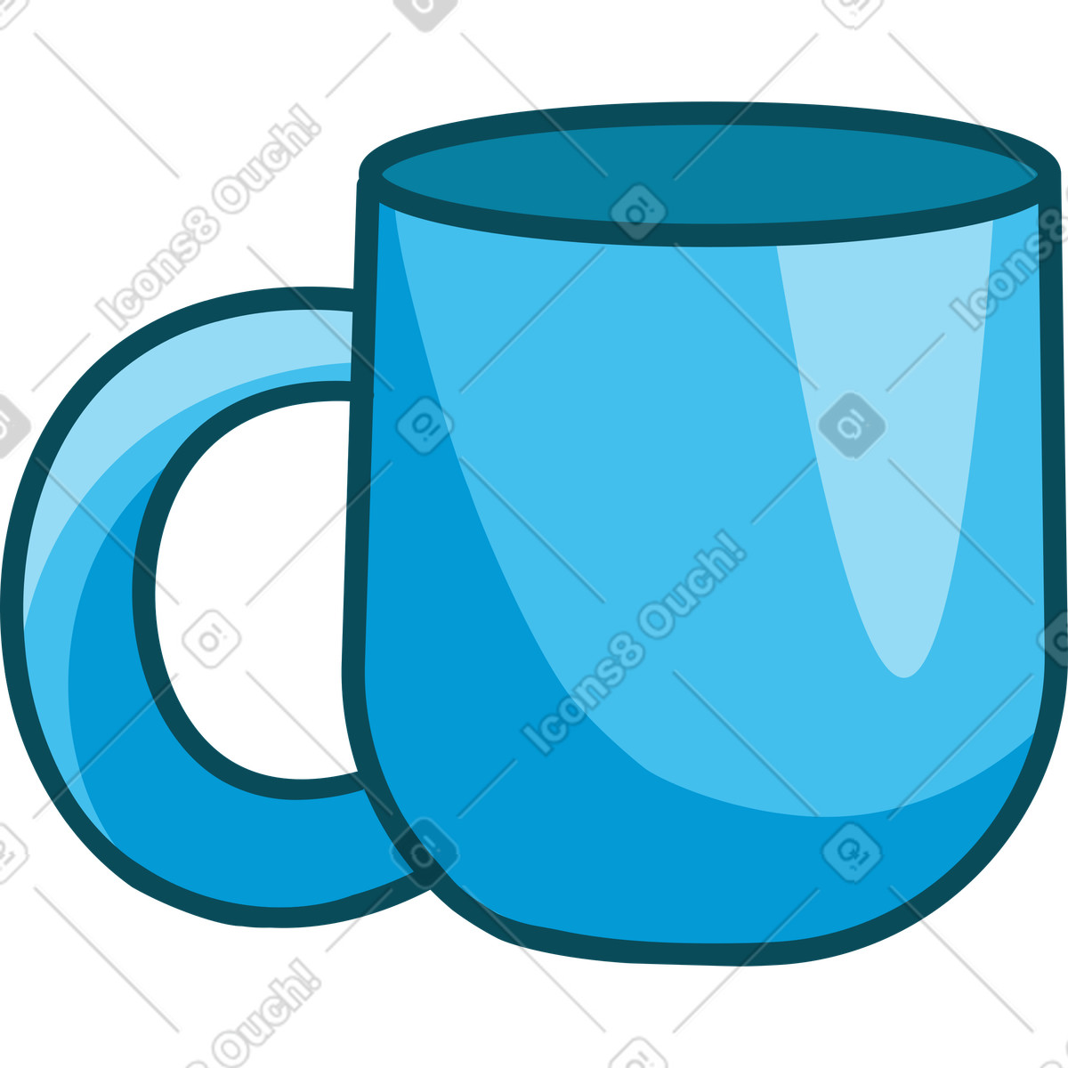 Tazza illustrazione in stile Kitekat scarica in PNG, SVG
