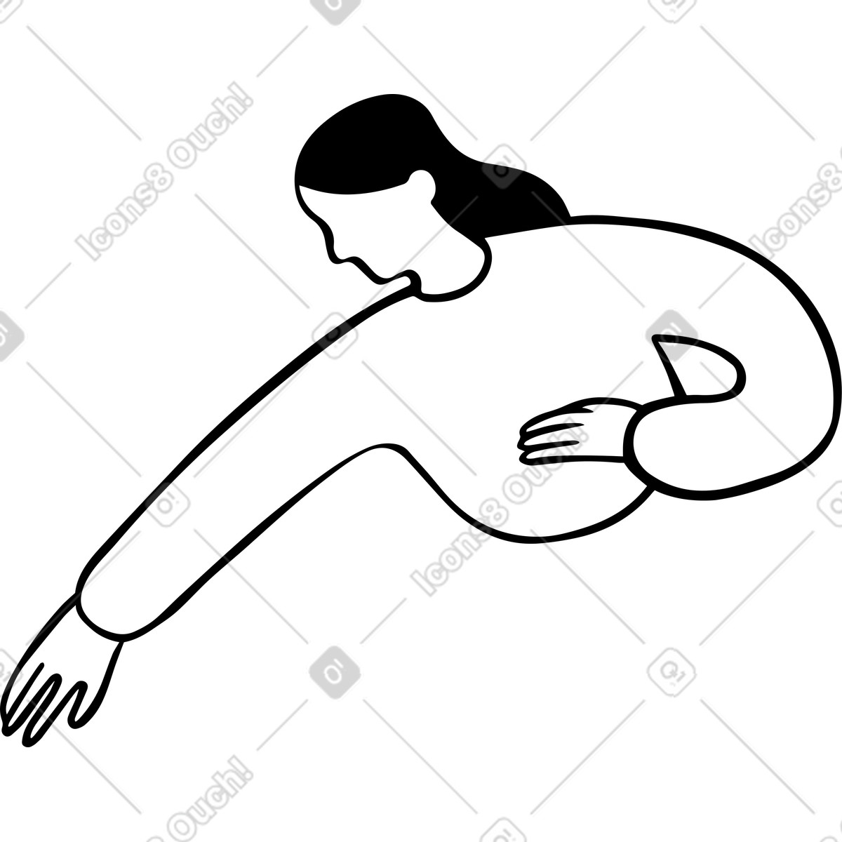 Woman illustration in Journal style download in PNG, SVG