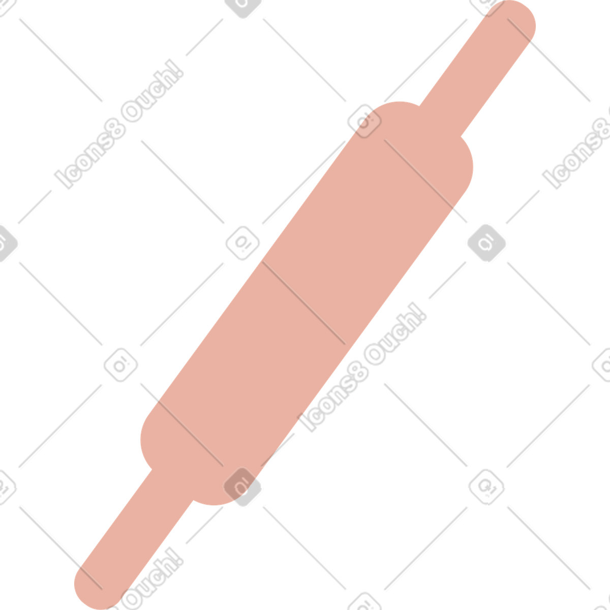 Pink rolling pin-Illustration im Kiddo-Stil als Download in PNG, SVG