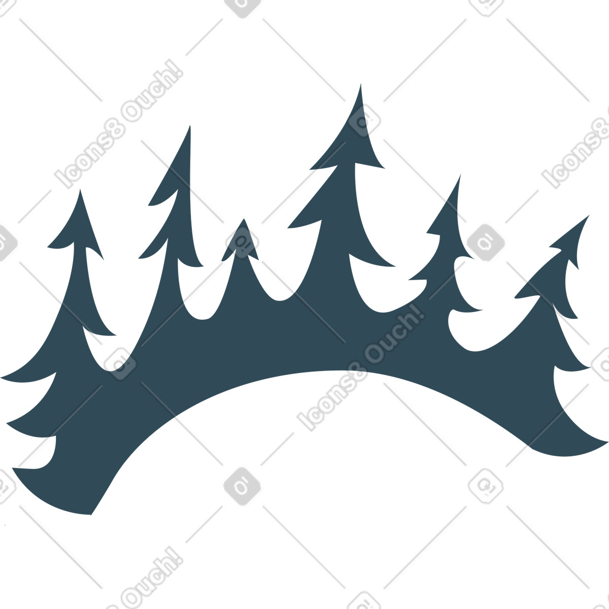 Tannenbaum-Illustration im Kingdom-Stil als Download in PNG, SVG