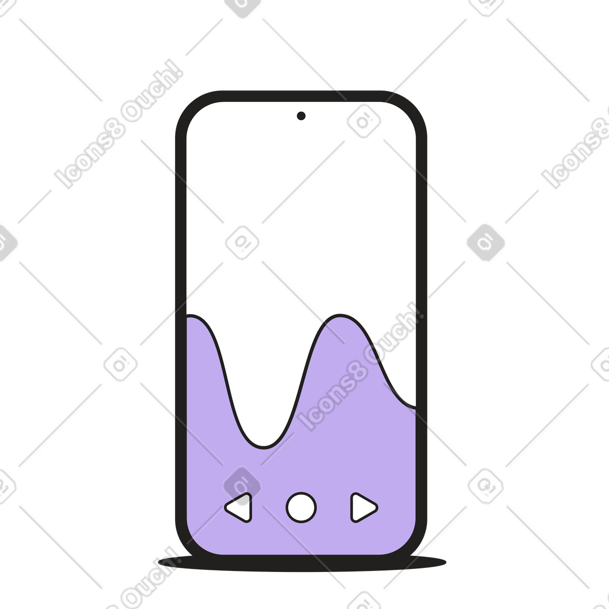 Telefon mit welle animierte Illustration im Dazzle-Stil als Download in GIF, Lottie (JSON), AE