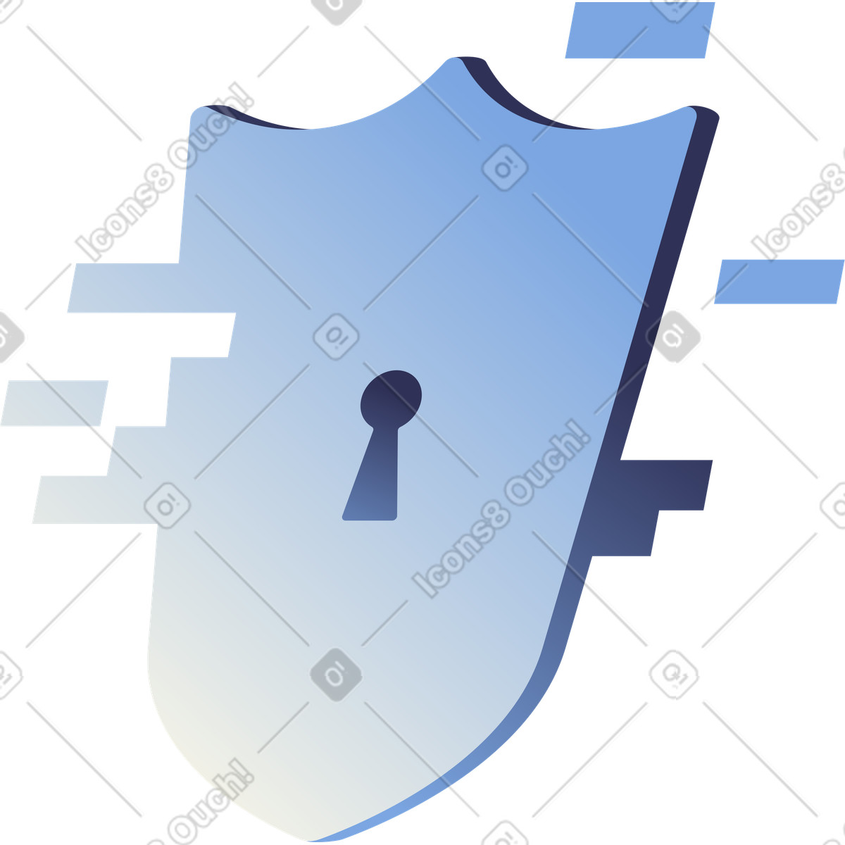 Illustration Bouclier en trou de serrure dans le style Beam à télécharger aux formats PNG, SVG