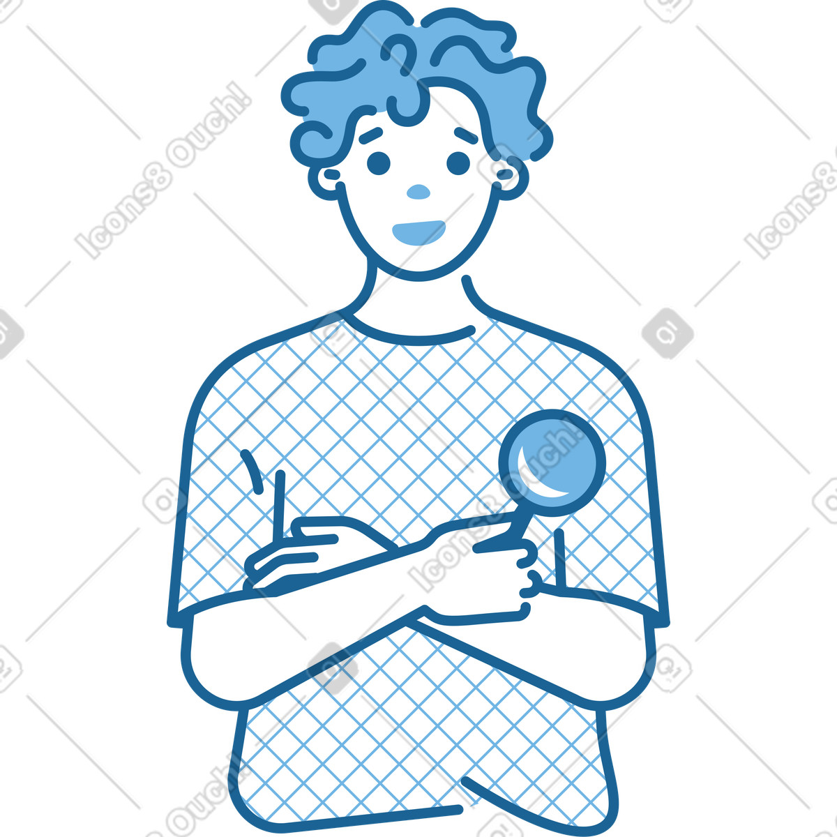 Natty スタイルの 虫眼鏡を持つ男 のイラストをPNG、SVG形式でダウンロード