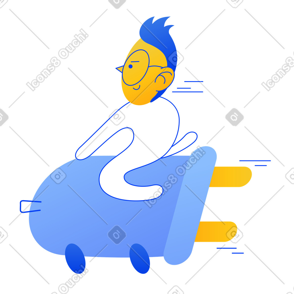 Auto elettrica veloce illustrazione in stile Buddy scarica in PNG, SVG