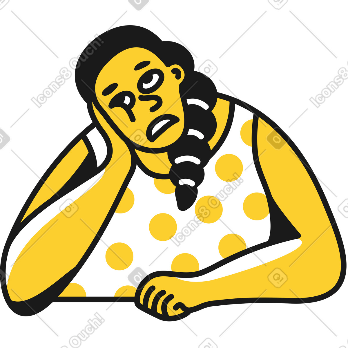 Ilustração de Mulher entediada em no estilo Taxi para baixar em PNG, SVG