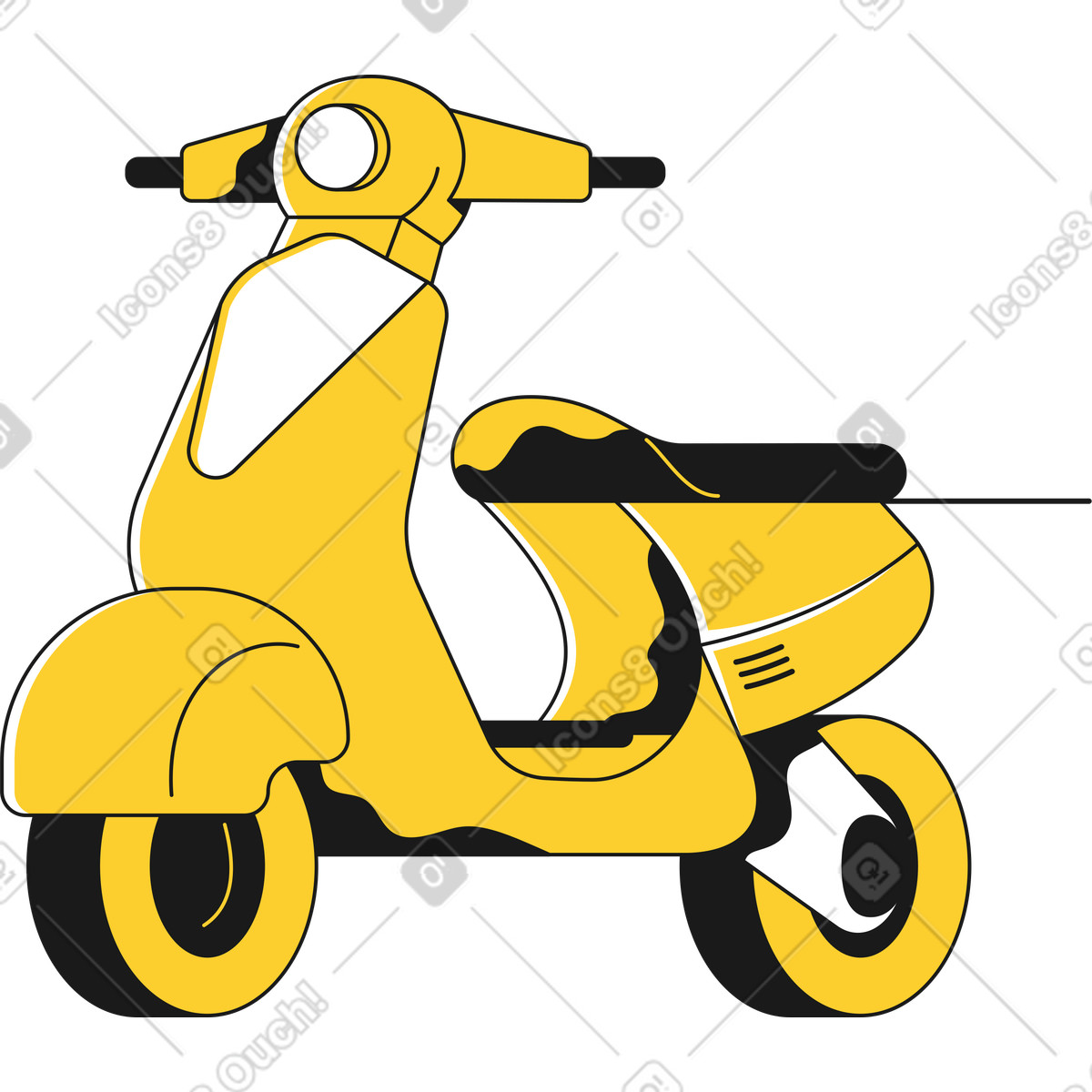 Scooter illustrazione animata in stile Taxi scaricabile in GIF, Lottie (JSON), AE