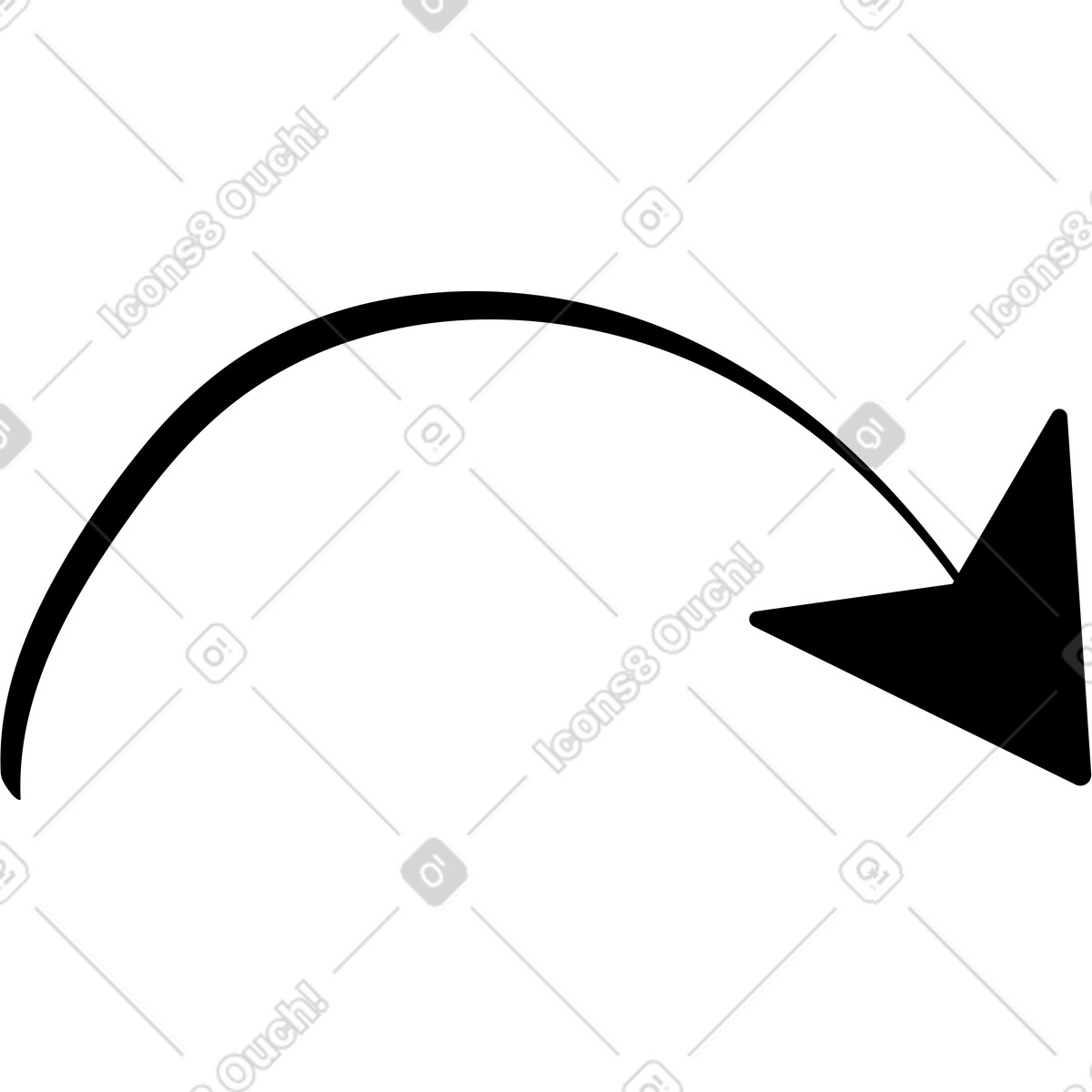 Illustration Flèche vers le bas dans style Twirl à télécharger aux formats PNG, SVG