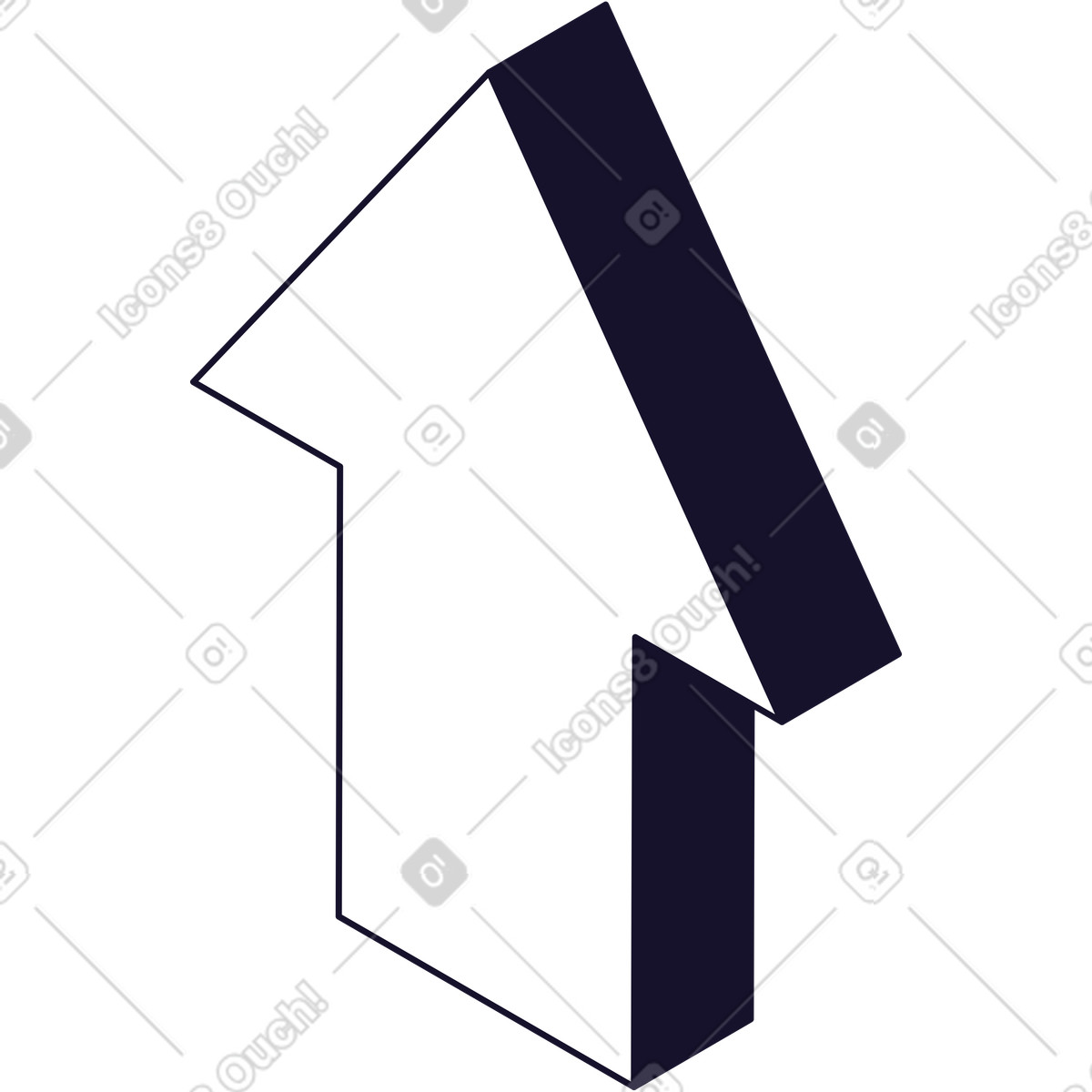 White arrow up illustration in Node style download in PNG, SVG