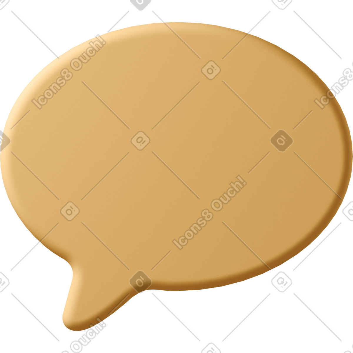 Иллюстрация Orange speech bubble down left в стиле 3D Casual life — скачать в форматах PNG, SVG