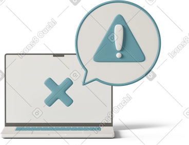 Error warning on laptop background PNG, SVG