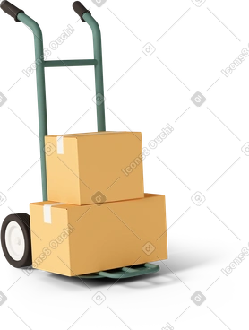 Trolley with boxes PNG, SVG