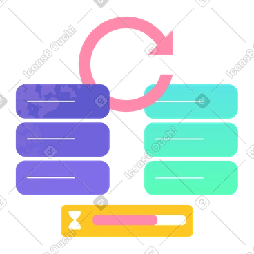 Automated data backup process, Scheduled data synchronization, Database archiving in progress PNG, SVG