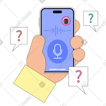 Asistente de ia controlado por voz para tareas diarias, ia conversacional que gestiona múltiples solicitudes, asistente virtual que comprende diversas entradas de voz PNG, SVG