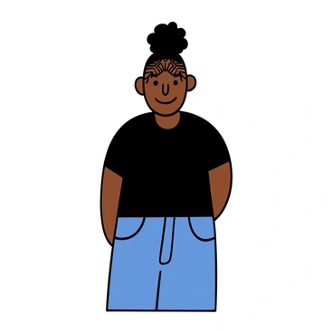 A person with medium skin tone and short black hair stands confidently, showcasing an artistic design shaved into the side of their head. The design features intricate geometric patterns that catch the light. They are wearing a fitted black t-shirt and denim jeans. The person's expression is focused and expressive, highlighting their unique hairstyle.