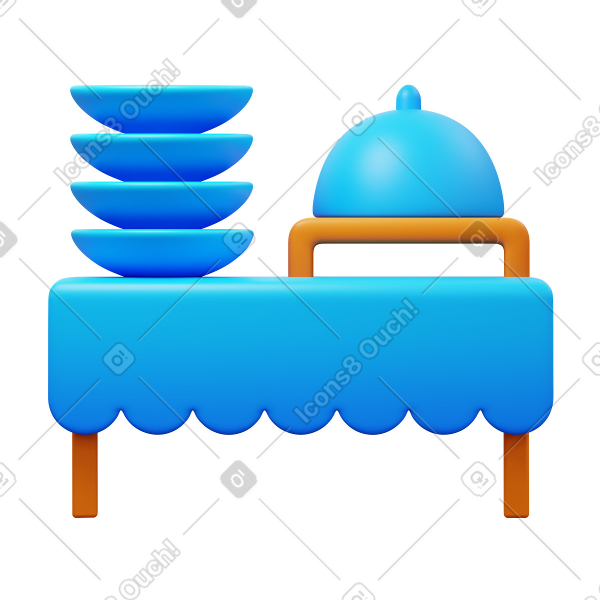 3D Fluency 스타일의 Buffet breakfast 일러스트레이션 PNG, SVG 다운로드