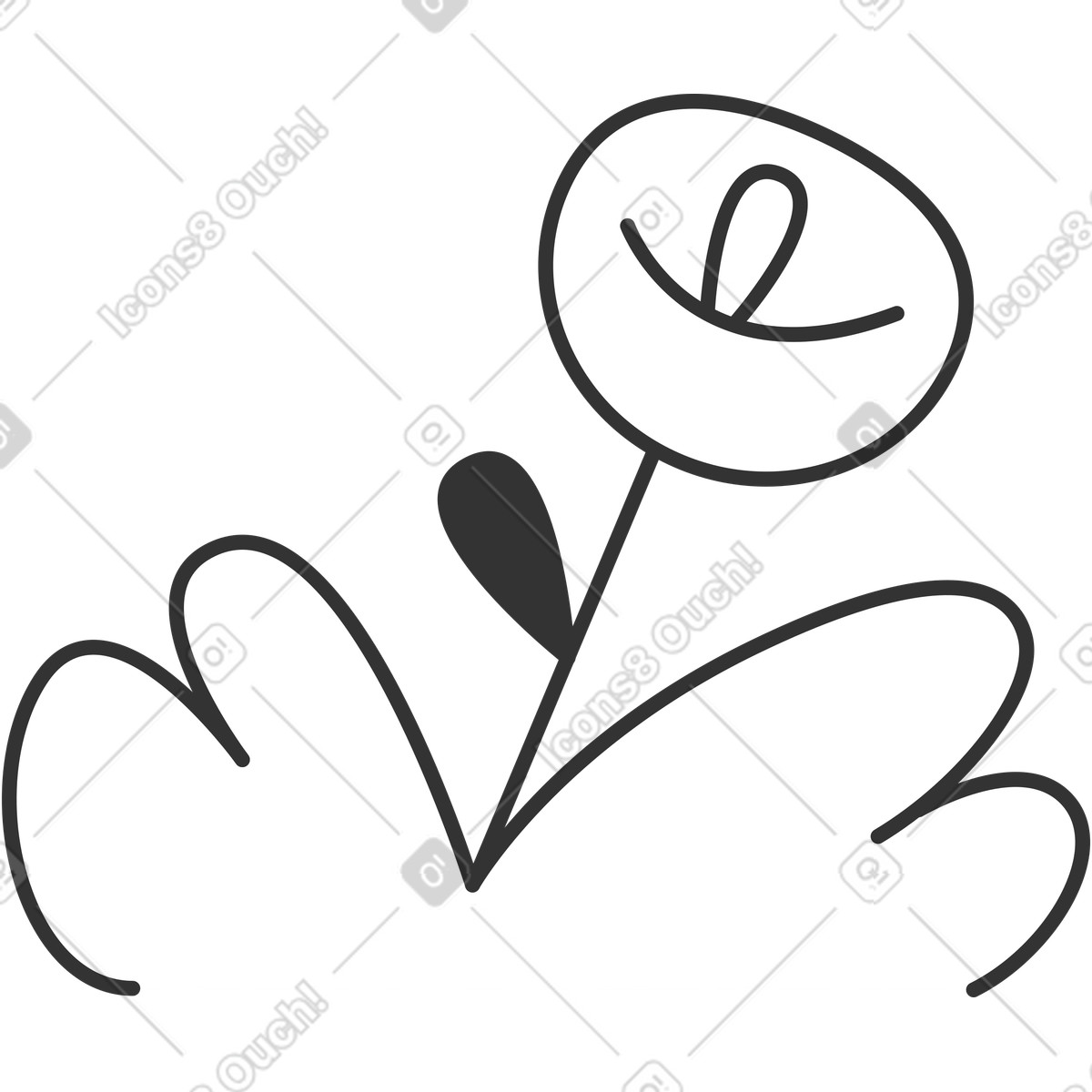 Fiore illustrazione in stile Crayon scarica in PNG, SVG