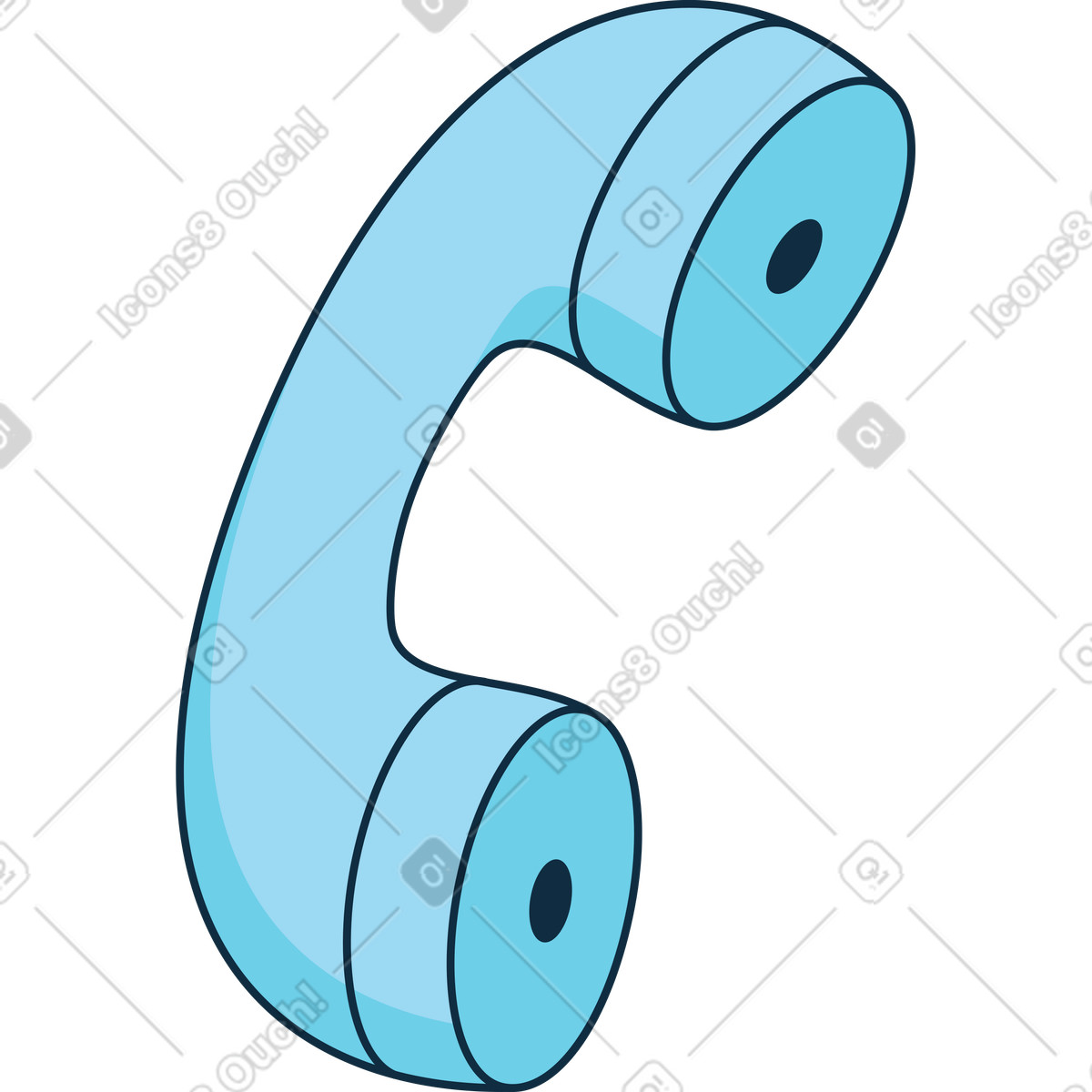 Иллюстрация Blue handset phone в стиле Bubble gum — скачать в форматах PNG, SVG